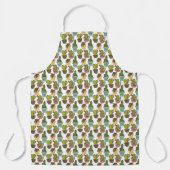 室内のサボテンと吸汁物のポットパターン エプロン (正面)
