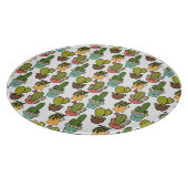 室内のサボテンと吸汁物のポットパターン カッティングボード (角)