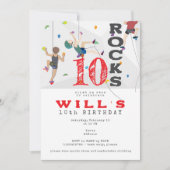 室内ウォールクライミング ティーン トゥイーン 誕生日 招待状 (正面)