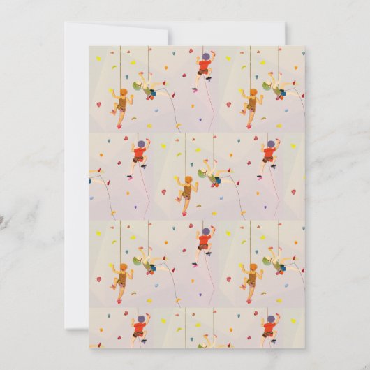 室内ウォールクライミング ティーン トゥイーン 誕生日 招待状 (裏面)