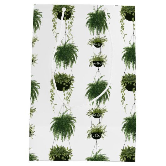 室内オアシス |のぶら下がったバスケット ミディアムペーパーバッグ (裏面)