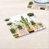 室内オアシス スクエアペーパーコースター (アングル)