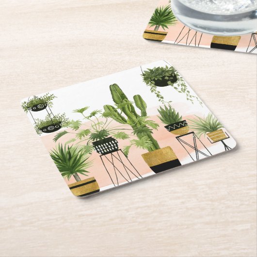 室内オアシス スクエアペーパーコースター (アングル)