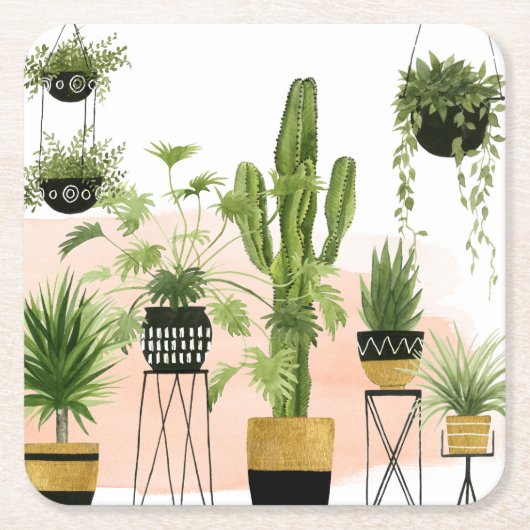 室内オアシス スクエアペーパーコースター (正面)