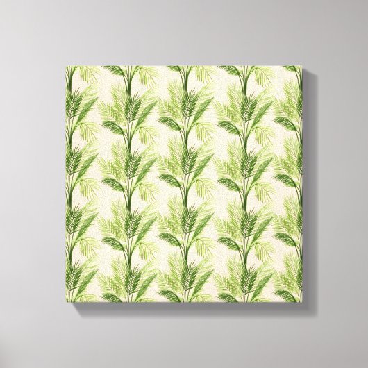 室内オアシス |ヤシの木のパターン キャンバスプリント (正面)