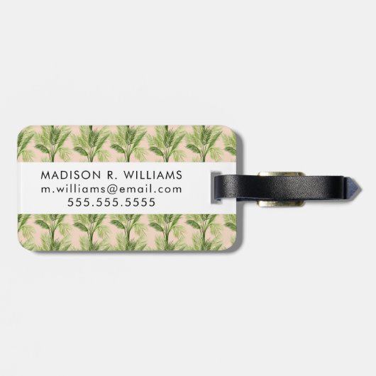 室内オアシス |ヤシの木のパターン ラゲッジタグ (裏面横)