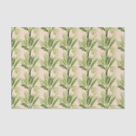 室内オアシス |ヤシの木のパターン 薄葉紙 (正面)