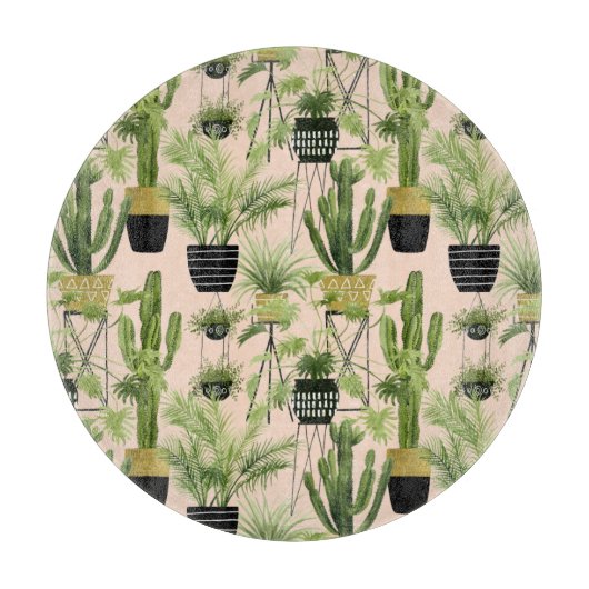 室内オアシス |植物のラインアップパターン カッティングボード (正面)