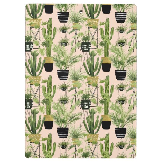 室内オアシス |植物のラインアップパターン クリップボード (裏面)