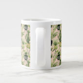 室内オアシス |植物のラインアップパターン ジャンボコーヒーマグカップ (裏面)