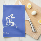 室内スピニングサイクルハートビーパーソナライズされたト キッチンタオル (四つ折り)