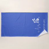 室内スピニングサイクルハートビーパーソナライズされたト ビーチタオル (正面)