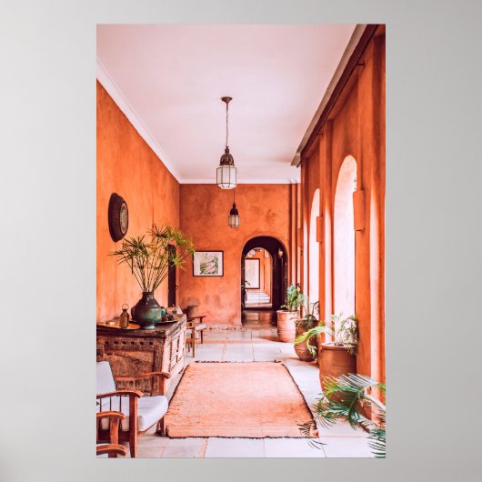 室内敷物付近の植物付きプランター ポスター (正面)