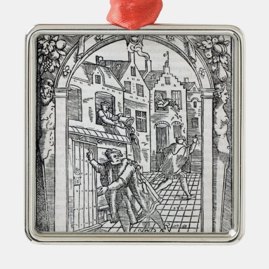 室内用便器を空けること メタルオーナメント (正面)