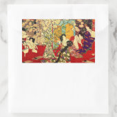 宦女桜筵連歌ノ図 長方形シール (バッグ)