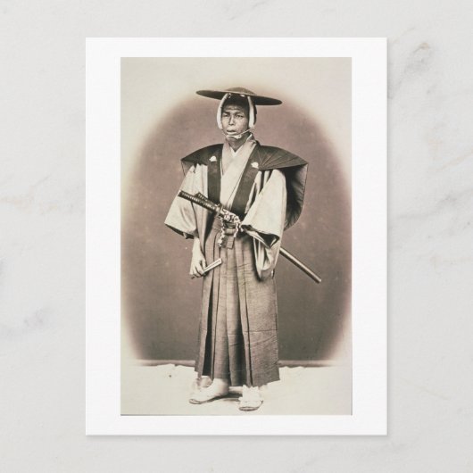 宮司日本の又は侍、1870年代(手 –  ポストカード (正面)
