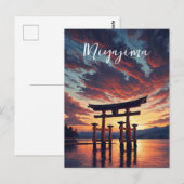 宮島の浮き鳥居 厳島神社 夕焼け ポストカード (正面/裏面)