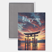 宮島の浮き鳥居 厳島神社 夕焼け マグネット (正面/裏面)