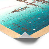 宮島半賀の冬の風景の風景で雪 ポスター (角)