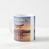 宮島空中鳥居厳島神社旅行 コーヒーマグカップ (正面左)