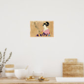 宮川春貞　花魁　日本　浮世絵　アート ポスター (キッチン)