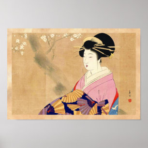 宮川春貞　花魁　日本　浮世絵　アート ポスター