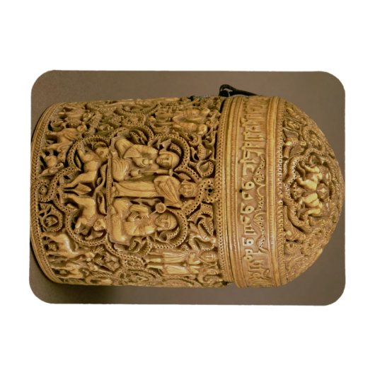 宮廷楽しさを描いたレリーフ、 浮き彫りを持つパイックス マグネット (横)