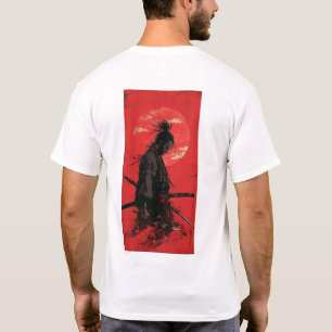 宮本武蔵ヴァガボンマンガスタイル赤Tシャツ Tシャツ