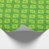 "宮殿フローラ"ボヘミアン模様イエロー&グリーン ラッピングペーパー (角)