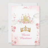 宮殿 スペインのバラ色のプリンセス 15歳 招待状 (裏面)