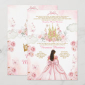 宮殿 スペインのバラ色のプリンセス 15歳 招待状 (正面/裏面)