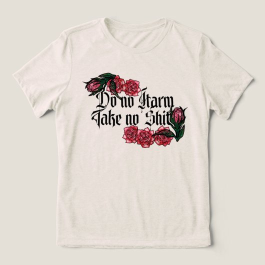 害を及ぼさない トライブレンドTシャツ (デザイン正面)