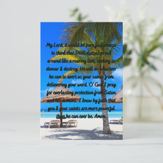 害悪フラットグリーティングカードからの保護祈りの言葉 カード (スタンド正面)