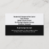 害虫の害虫制御は個人化なります 名刺 (裏面)