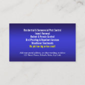 害虫の害虫制御は個人化なります 名刺 (裏面)