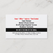 害虫の害虫制御は個人化なります 名刺 (裏面)