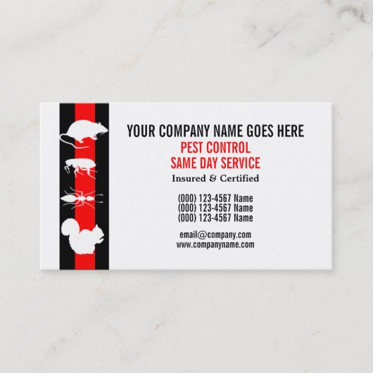 害虫の害虫制御は個人化なります 名刺 (正面)
