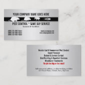 害虫の害虫制御昆虫ののどの銀 名刺 (正面/裏面)