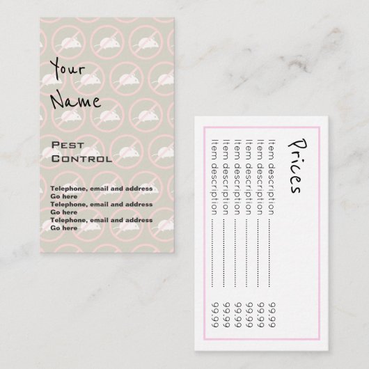 害虫駆除の正札を"エコーします" 名刺 (正面/裏面)