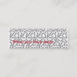 害虫駆除の細いカード スキニー名刺