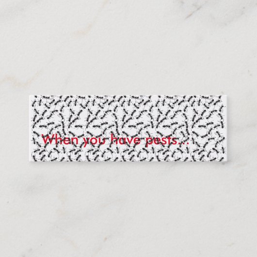 害虫駆除の細いカード スキニー名刺 (正面)