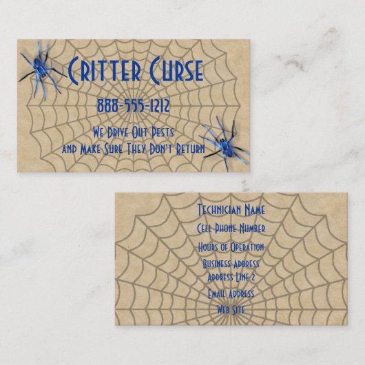 害虫駆除クモとくもの巣 名刺 (正面/裏面)