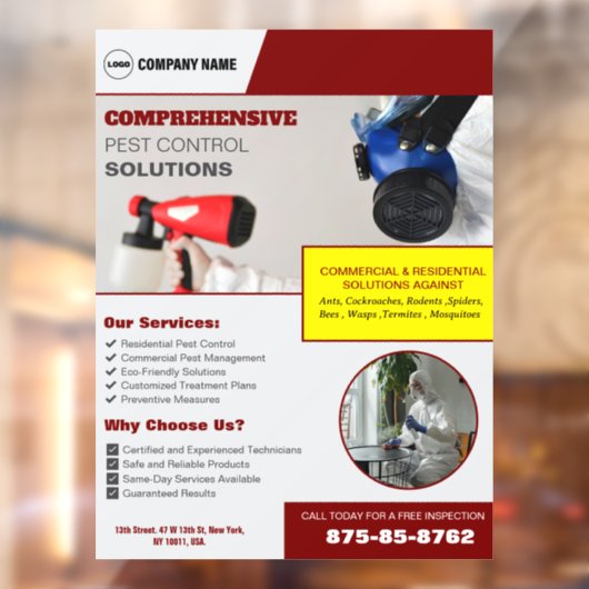 害虫駆除サービス窓用シール ウィンドウサイン (シート2)