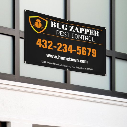 害虫駆除サービス 横断幕 (ビルの外側)