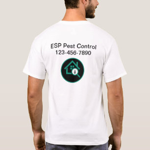 害虫駆除ビジネススタッフロゴのワークシャツ Tシャツ
