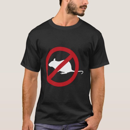 害虫駆除ラットサインGagギフト許可なしラット Tシャツ (正面)