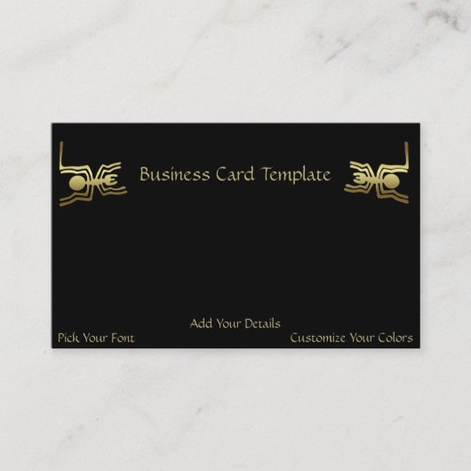 害虫駆除ロゴ – 古代の昆虫クモ 名刺 (正面)