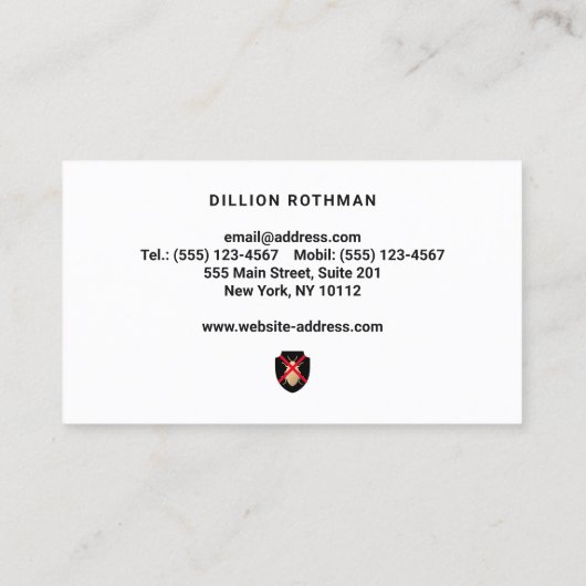 害虫駆除剤シールドロゴ 名刺 (裏面)