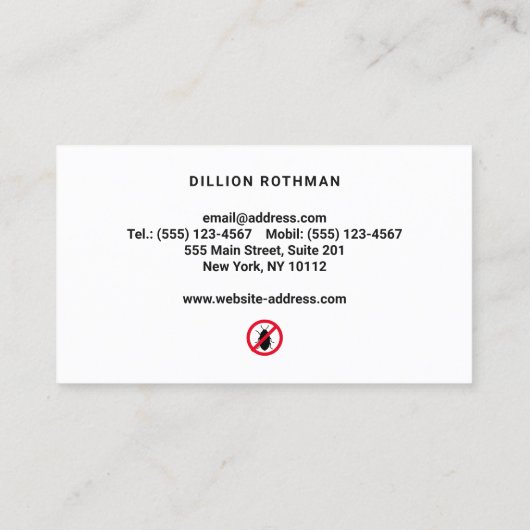 害虫駆除剤 名刺 (裏面)