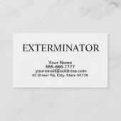 害虫駆除業者の名刺(ゴキブリ) 名刺 (裏面)